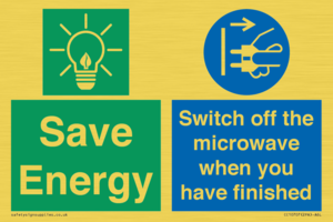 Save energy. Switch off the microwave when you have finished